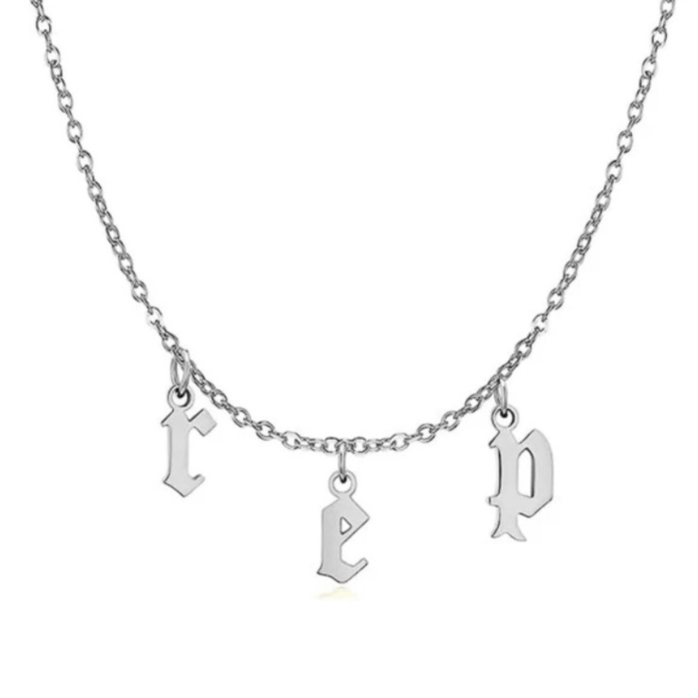 *NEW* TAYLOR SWIFT Themed Reputation Rep Album Letter Necklace in Silver